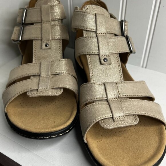 Clarks Women's Collection LaurieAnn Remi Sandals Metallic Size 8 - Picture 1 of 6
